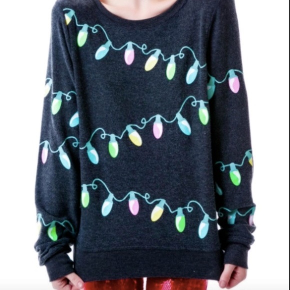 Wildfox Christmas Light Glow in the Dark Sweatshirt Size XS - Picture 2 of 12